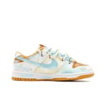 [Custom Orange Beach] Dunk Skateboarding Shoes Unisex Orange/Blue - Image 3