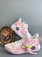 [Custom Plum soda water]  KD Trey 5 IX Vintage Basketball Shoes Unisex Low-top Pink - Image 9
