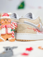 [Custom Christmas Gingerbread Man] Dunk Skateboarding Shoes Women's Low-top - Image 9