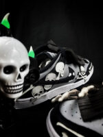 [Custom Ghost Ship] Dunk Skateboarding Shoes Unisex Low-top Grey/Black/White - Image 3