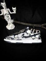 [Custom Ghost Ship] Dunk Skateboarding Shoes Unisex Low-top Grey/Black/White - Image 4