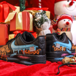 [Custom Men's Christmas Eve bear graffiti]  Air Force 1 Skateboarding Shoes Men - Image 9