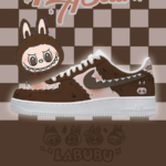 [Custom Brown LABU ]Unisex AF1 x LBB Low Top Hand-painted Brown