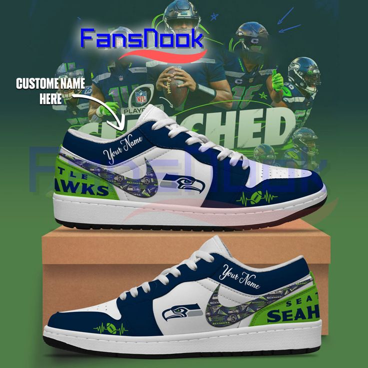 1754640334776.png Custom Seattle Seahawks Air Force 1 Low Sneaker - Image 1
