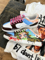 Harley Quinn - Mismatched Sneakers  Graffiti Hand-Painted Men's - Image 10