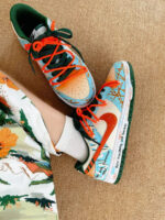 [Custom Hawaiian Sunshine] Dunk Low Skateboard Shoes Unisex Orange/Blue - Image 9