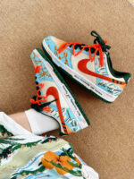 [Custom Hawaiian Sunshine] Dunk Low Skateboard Shoes Unisex Orange/Blue - Image 12