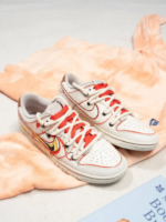 [Custom Halloween Clown] Dunk Skateboarding Shoes Unisex Low-top White/Red - Image 7