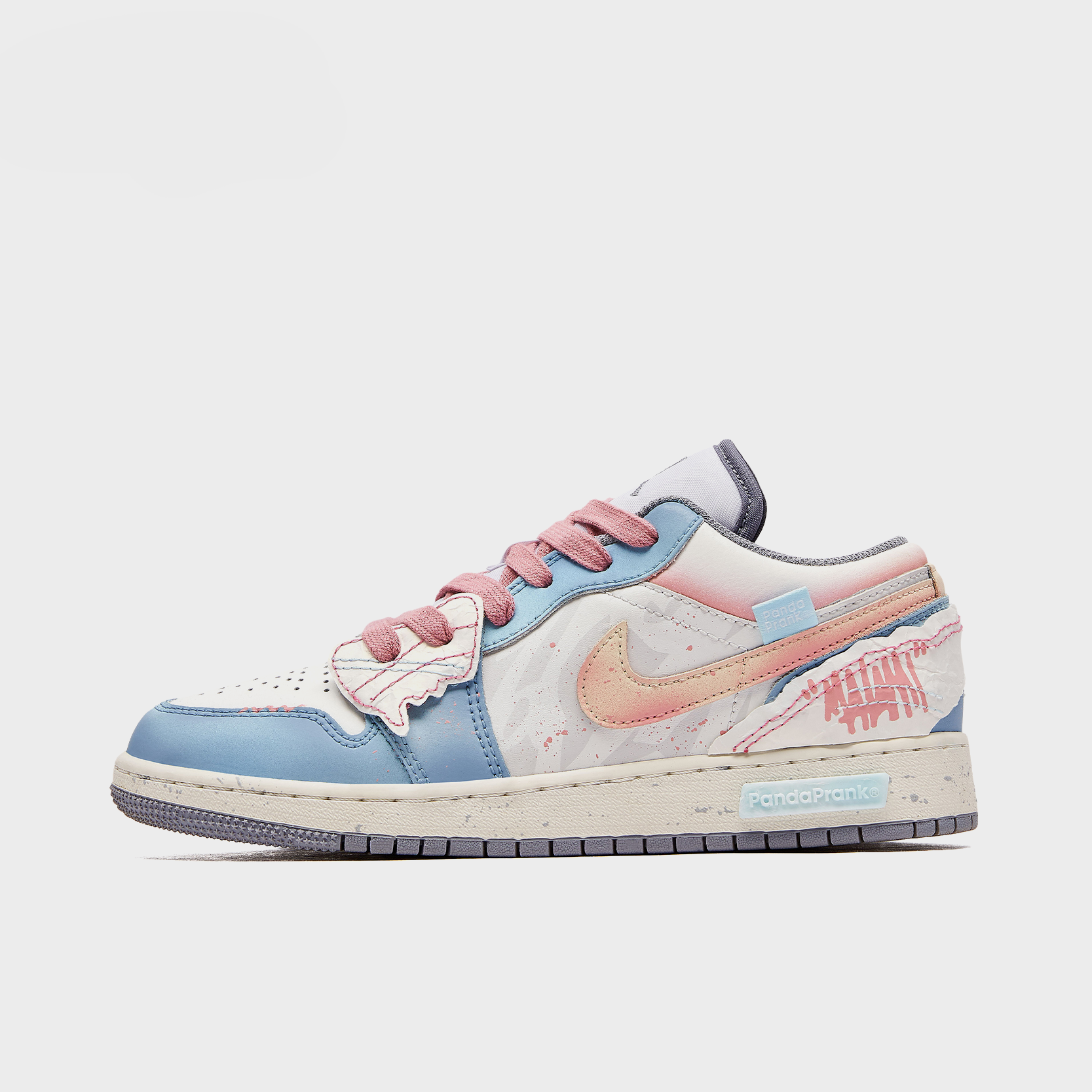 1_3aef0ffb-0366-44eb-9a50-92bf13231872.png Pink Wave - Women's Jordan 1 Low Custom - Image 1
