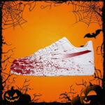 [Custom The same crime scene for both men and women]  Air Force 1 Skateboard Shoes Men Low-Top White Red