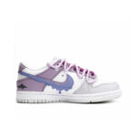 [Custom Clumsy Little Devil] Dunk Skateboarding Shoes Unisex Low-top Purple/Gray/White - Image 4