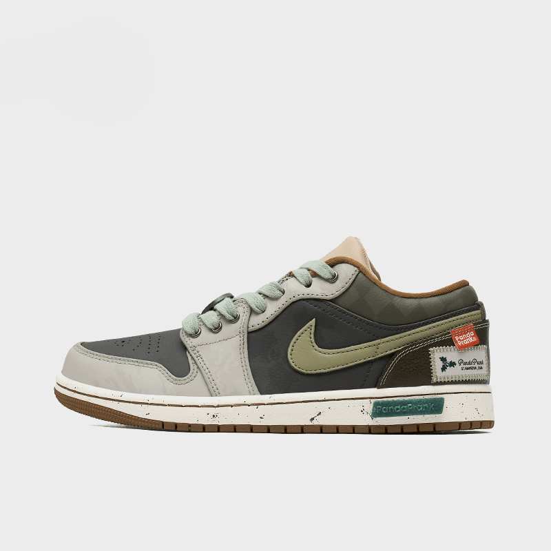 1_f3ecfe8a-97f8-4da3-aa6f-a5c090adcff3.png Red Berries Amidst Greenery - Men's Jordan 1 Low Custom - Image 1
