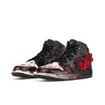 [Custom Joker - It] Air Jordan 1 Mid Top Unisex Skateboarding Shoes Black/Red - Image 2