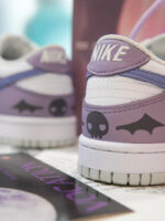 [Custom Clumsy Little Devil] Dunk Skateboarding Shoes Unisex Low-top Purple/Gray/White - Image 11