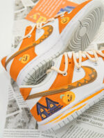 [Custom Witchy Pumpkin's Spooky Night] Dunk Skateboarding Shoes Unisex Low-top Orange/White - Image 11