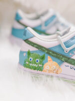 [Custom Plush Monster] Dunk Skateboarding Shoes Unisex Low-top Blue/Green - Image 9