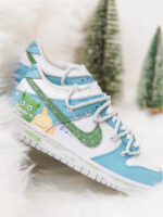 [Custom Plush Monster] Dunk Skateboarding Shoes Unisex Low-top Blue/Green - Image 8