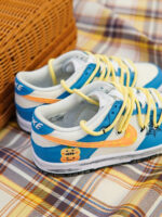 [Custom Silly Pumpkin] Dunk Skateboarding Shoes Unisex Low-top Blue/White - Image 12