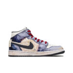 [Custom LA] Air Jordan 1 High Top Unisex Skateboarding Shoes White/Purple - Image 3