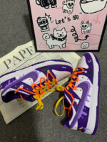 [Custom Dark Purple Pumpkin] Dunk Low Skateboard Shoes Unisex Purple/Orange - Image 8