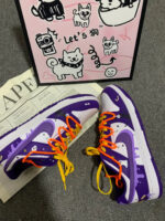 [Custom Dark Purple Pumpkin] Dunk Low Skateboard Shoes Unisex Purple/Orange - Image 10