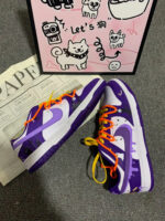 [Custom Dark Purple Pumpkin] Dunk Low Skateboard Shoes Unisex Purple/Orange - Image 11