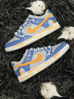 [Custom Ghostly Night] Dunk Skateboarding Shoes Unisex Low-top Blue/Gray - Image 6