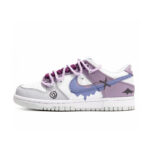 [Custom Clumsy Little Devil] Dunk Skateboarding Shoes Unisex Low-top Purple/Gray/White - Image 2