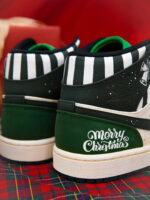 [Custom Shooting Star] Air Jordan 1 Mid Top Unisex Skateboarding Shoes Green - Image 4