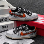 [Custom Sunrise]  Dunk Skateboarding Shoes Unisex Low-top Gray - Image 3