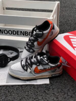 [Custom Sunrise]  Dunk Skateboarding Shoes Unisex Low-top Gray - Image 9