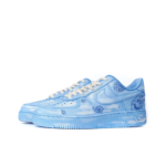 [Custom Blue And Pink Stucco Cashew Nut Flower] Air Force 1 Skateboarding Shoes Unisex - Image 2