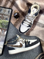 [Custom Wilderness Graffiti] Air Jordan 1 Men's Mid Skateboarding Shoes - Image 8