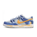 [Custom Ghostly Night] Dunk Skateboarding Shoes Unisex Low-top Blue/Gray - Image 2