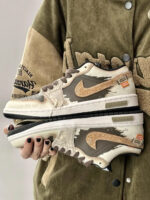 [Custom Sandstorm]Air Jordan 1 Low Unisex Brown - Image 6