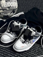 [Custom Northern Lights]  Dunk Skateboarding Shoes Low-top Grey/black - Image 8