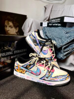 Death Sparks - Custom  Dunk  Low Unisex Street Graffiti Skateboarding Shoes - Image 9