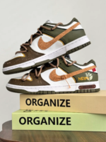[Custom A Tour of Decaying Wood] Dunk Skateboarding Shoes Unisex Low-top Brown/Green - Image 8