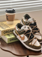 [Custom A Tour of Decaying Wood] Dunk Skateboarding Shoes Unisex Low-top Brown/Green - Image 9