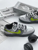 [Custom Hiking]  Dunk Skateboarding Shoes Unisex Low-top Grey/green - Image 12