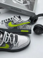 [Custom Hiking]  Dunk Skateboarding Shoes Unisex Low-top Grey/green - Image 10