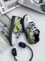 [Custom Hiking]  Dunk Skateboarding Shoes Unisex Low-top Grey/green - Image 8