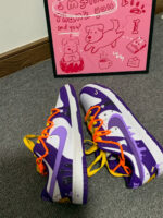 [Custom Dark Purple Pumpkin] Dunk Low Skateboard Shoes Unisex Purple/Orange - Image 6