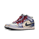 [Custom LA] Air Jordan 1 High Top Unisex Skateboarding Shoes White/Purple - Image 2