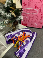 [Custom Dark Purple Pumpkin] Dunk Low Skateboard Shoes Unisex Purple/Orange - Image 2