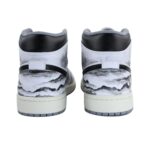 [Custom Knights Errant] Air Jordan 1 Mid - Top Skateboarding Shoes Unisex White/Black - Image 4