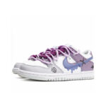 [Custom Clumsy Little Devil] Dunk Skateboarding Shoes Unisex Low-top Purple/Gray/White - Image 3