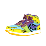 [Custom Stunning] Air Jordan 1 High Top Unisex Skateboarding Shoes Yellow/Green/Blue - Image 2