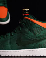 [Custom Jägermeister] Jordan Air Jordan 1 Mid Unisex Skateboarding Shoes Green - Image 3