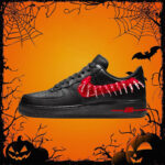 [Custom Men's Bloodstained Teeth 2.0]  Air Force 1 Skateboarding Shoes Men Low-top Black
